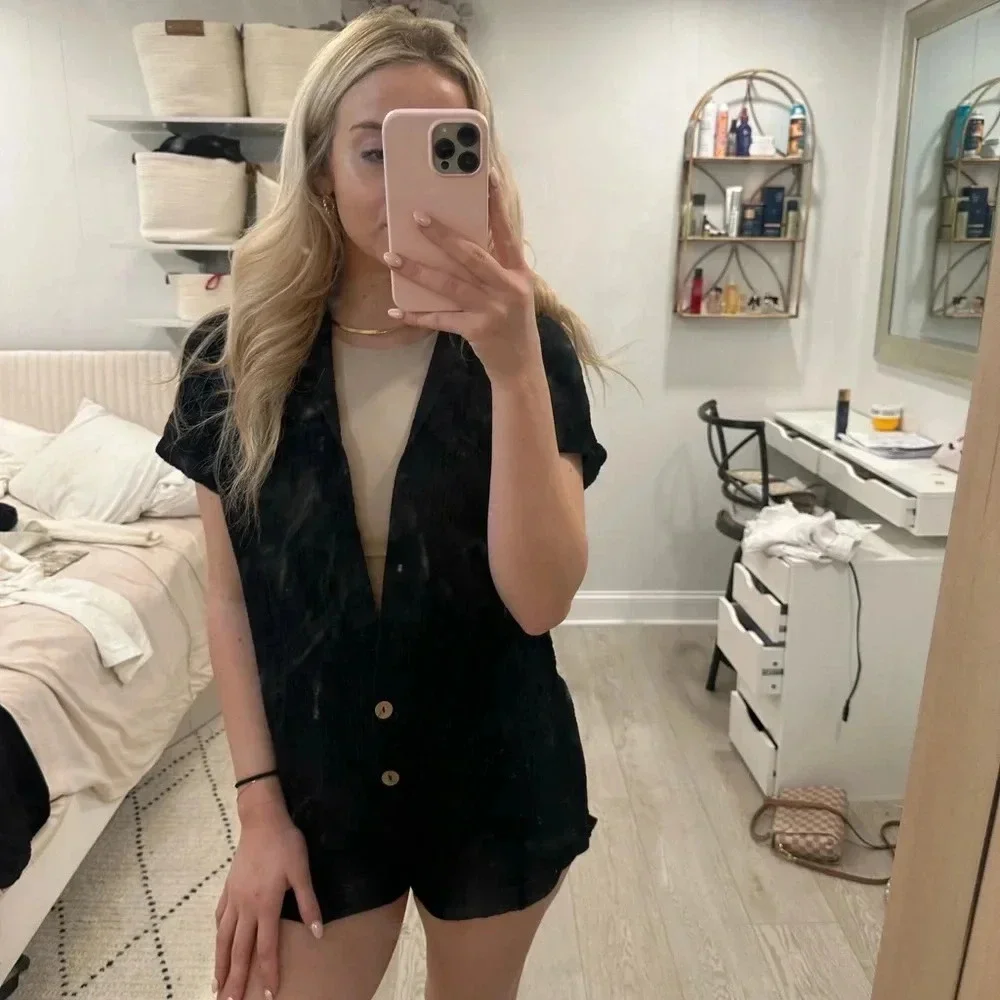 linen romper M - Picture 3 of 7